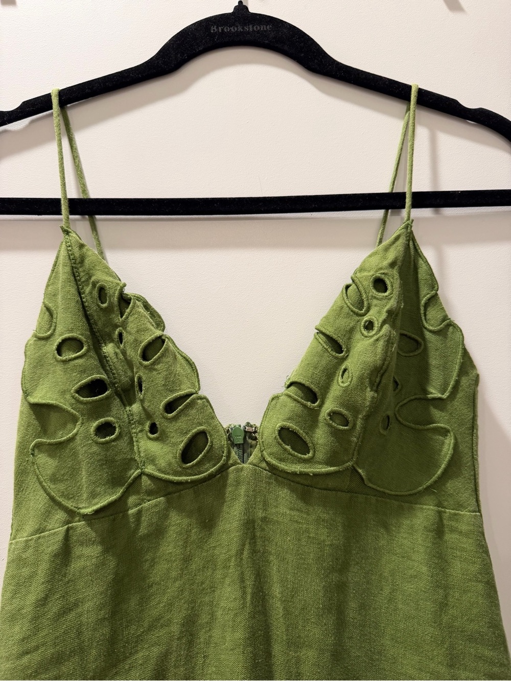 Farm Rio- NWOT green Monstera linen maxi dress- xs